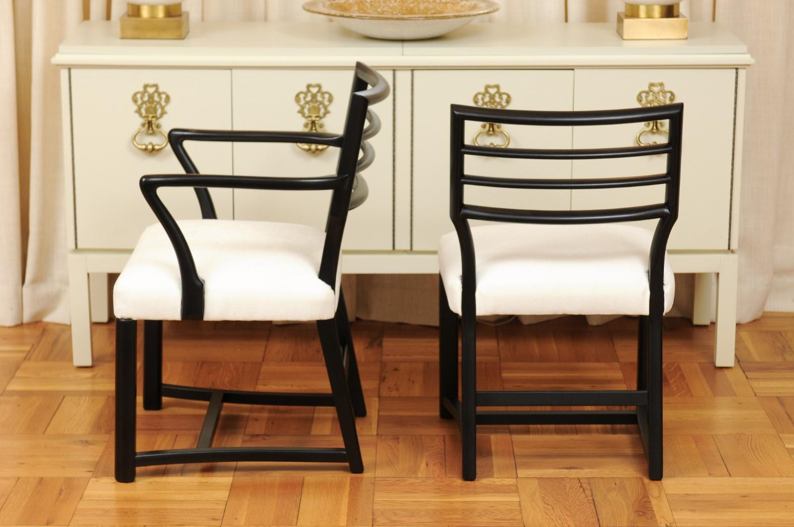 Spectacular Restored Set of 8 Modern Dining Chairs by Michael Taylor, circa 1957 For Sale 2