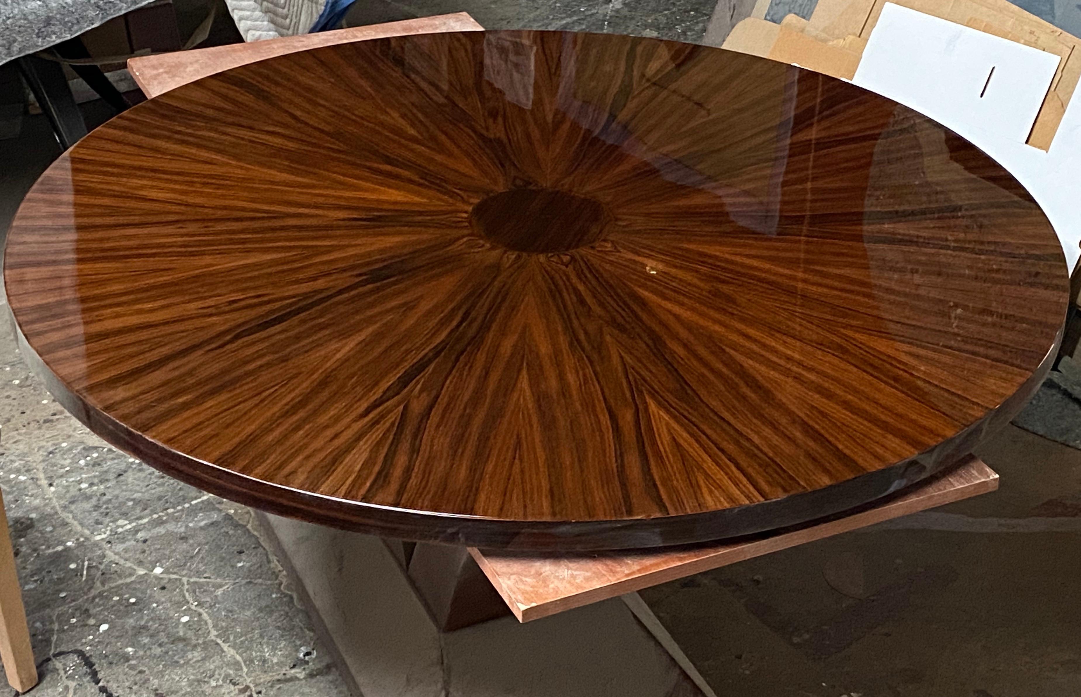 Spectacular custom rosewood dining table (top only). This gorgeous top is finished in a high gloss to enhance the beauty of the wood and elegant design. It's beveled 2