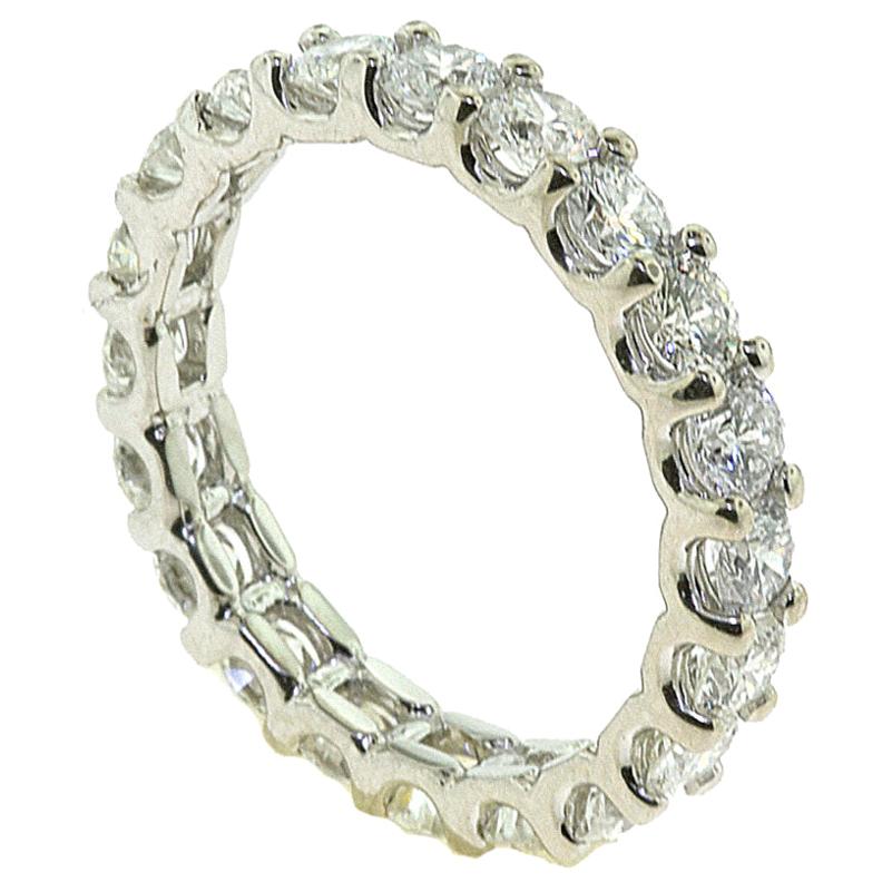 Spectacular Round Diamond Full 3 Carat Eternity Ring / Wedding Band White Gold