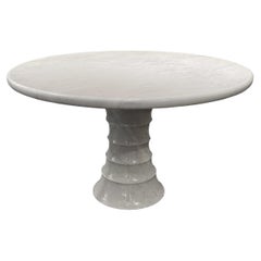 Spectacular round dining table with spiral base, Italian design, circa 1980  