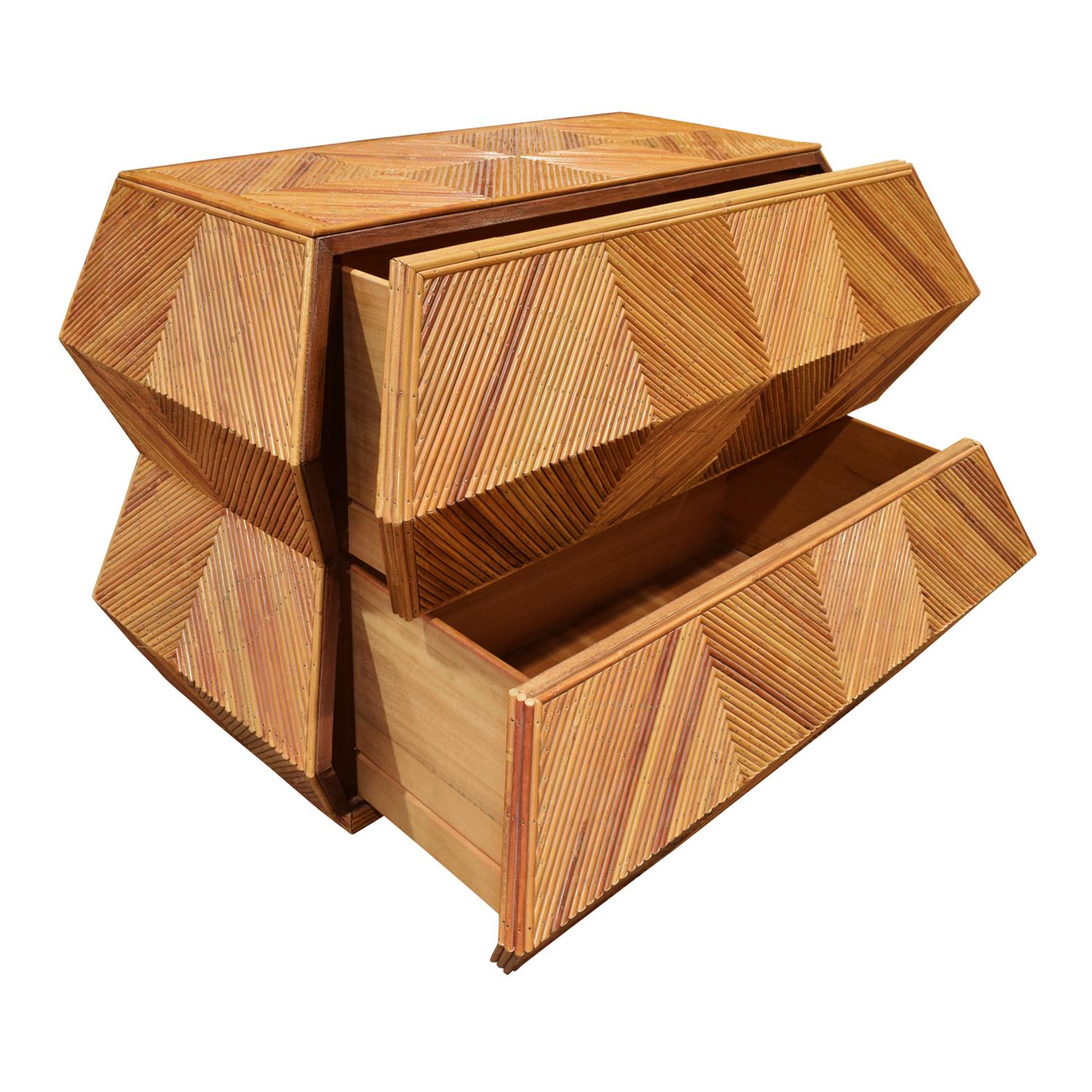 American Spectacular Sculptural Chest of Drawers in Bamboo, 1970s