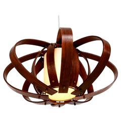 Spectacular Sculptural Teak Bent Plywood Chandelier Midcentury