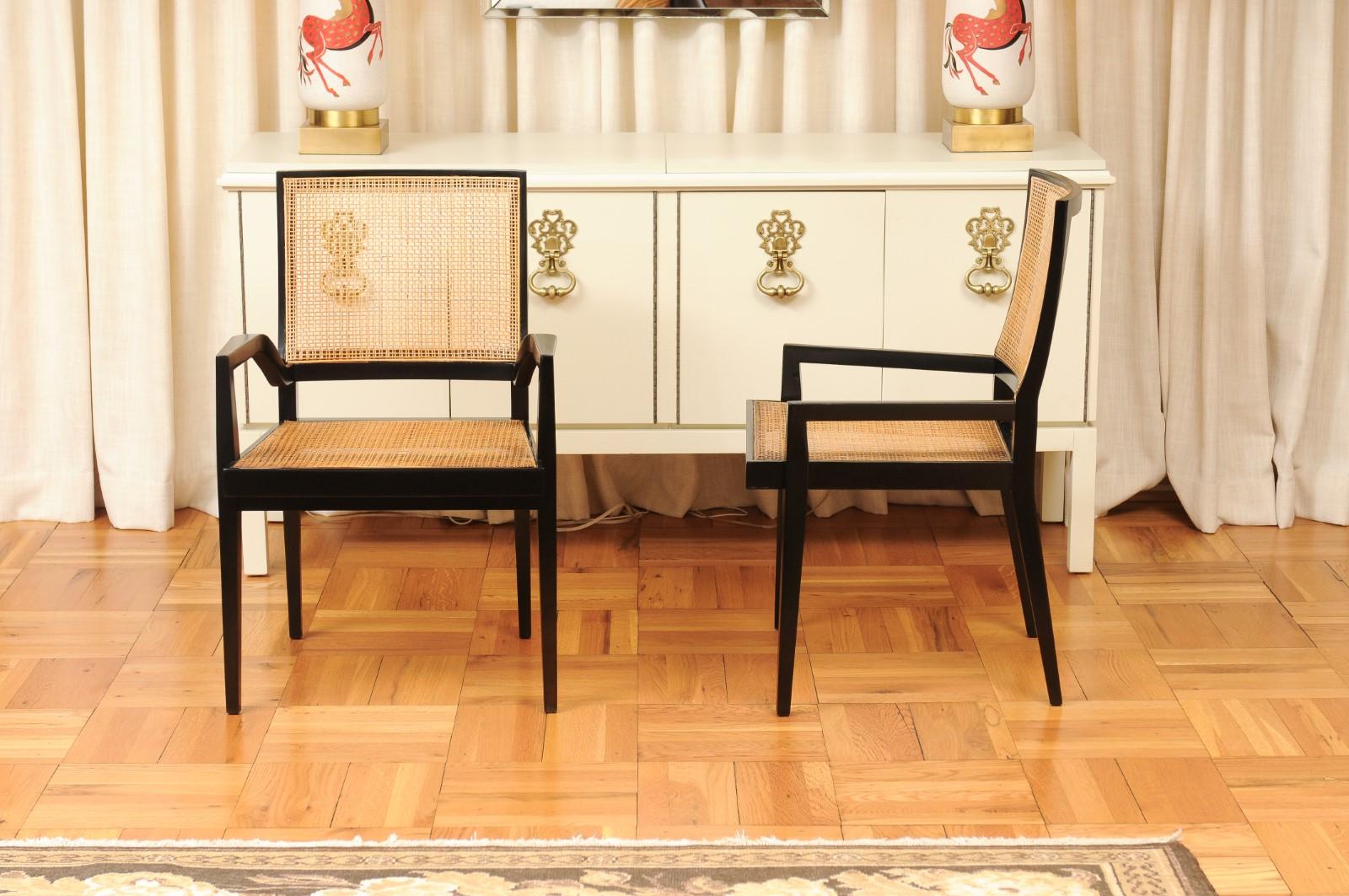 Spettacolare set di 20 eleganti sedie da pranzo a doppia canna di Michael Taylor in vendita 5