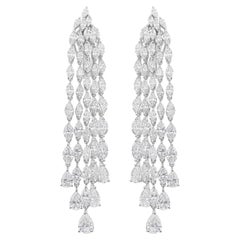 Spectacular SI/HI 11.53ctw Diamond Chandelier Earrings 18 Karat White Gold