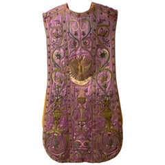 Antique Spectacular Silver and Gilt Embroidered Chasuble, Portuguese or Italian, 18th c.