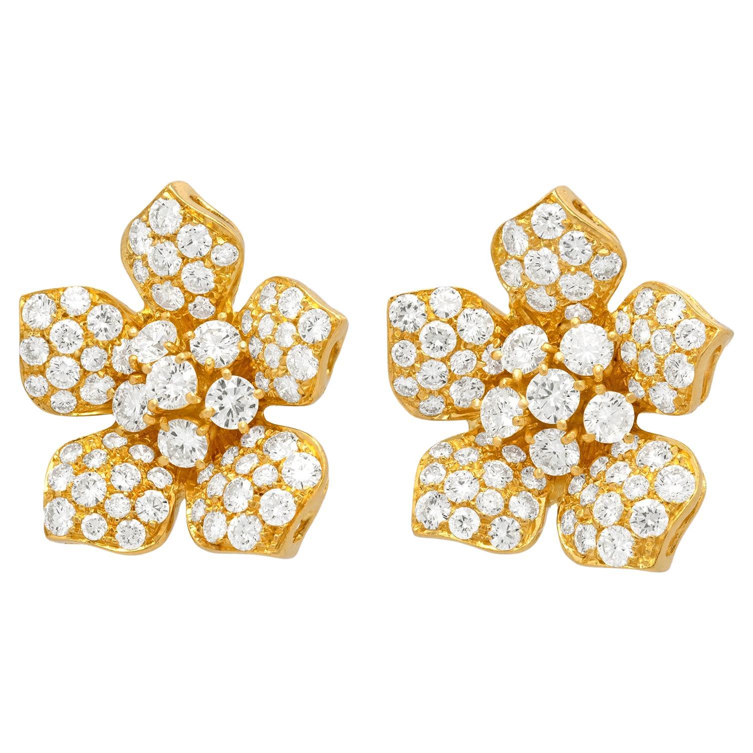 Spectacular Sixties Diamond Earrings For Sale
