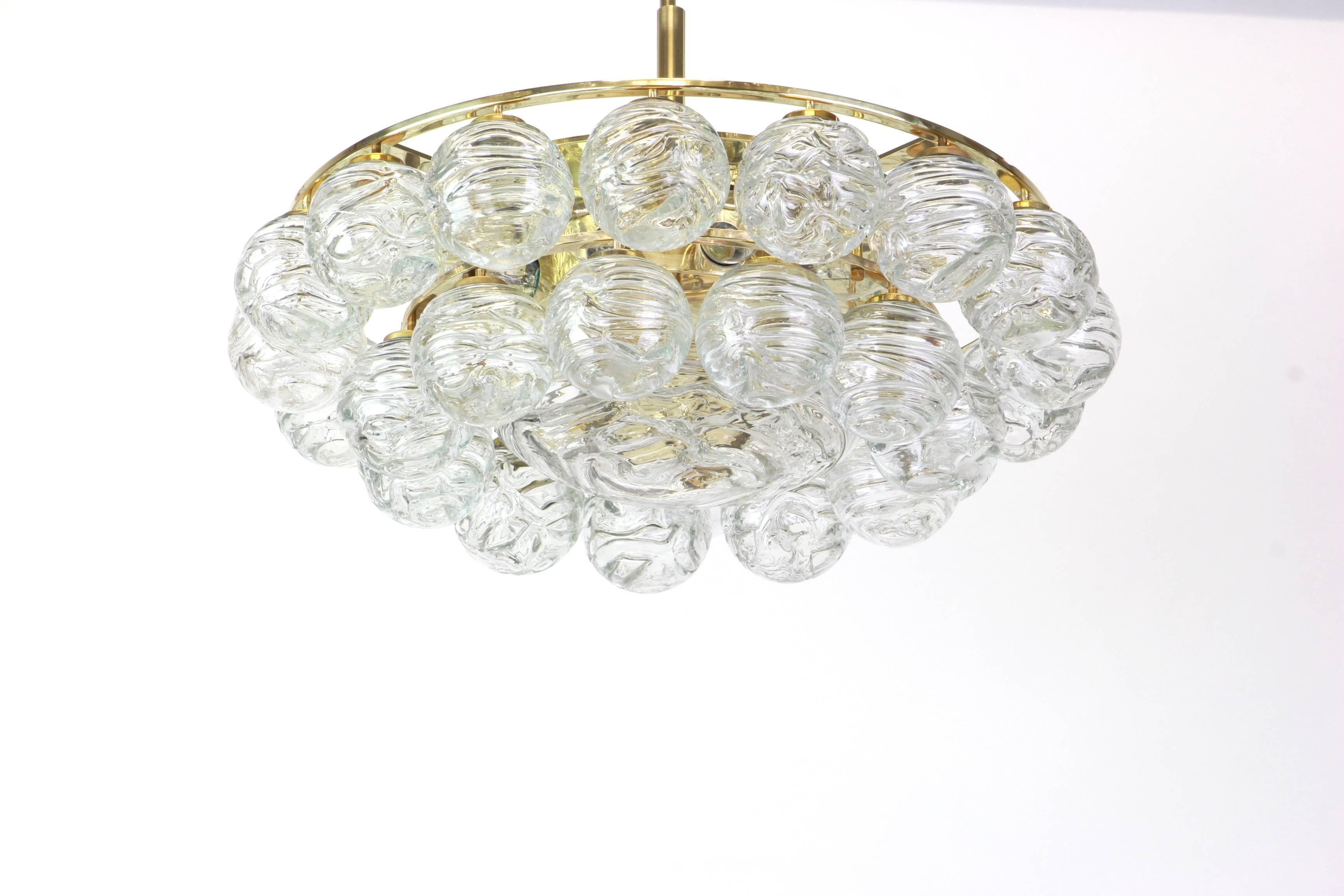 Spectacular Sputnik Chandelier Murano Glass Snow Balls by Doria, Germany, 1970s 2