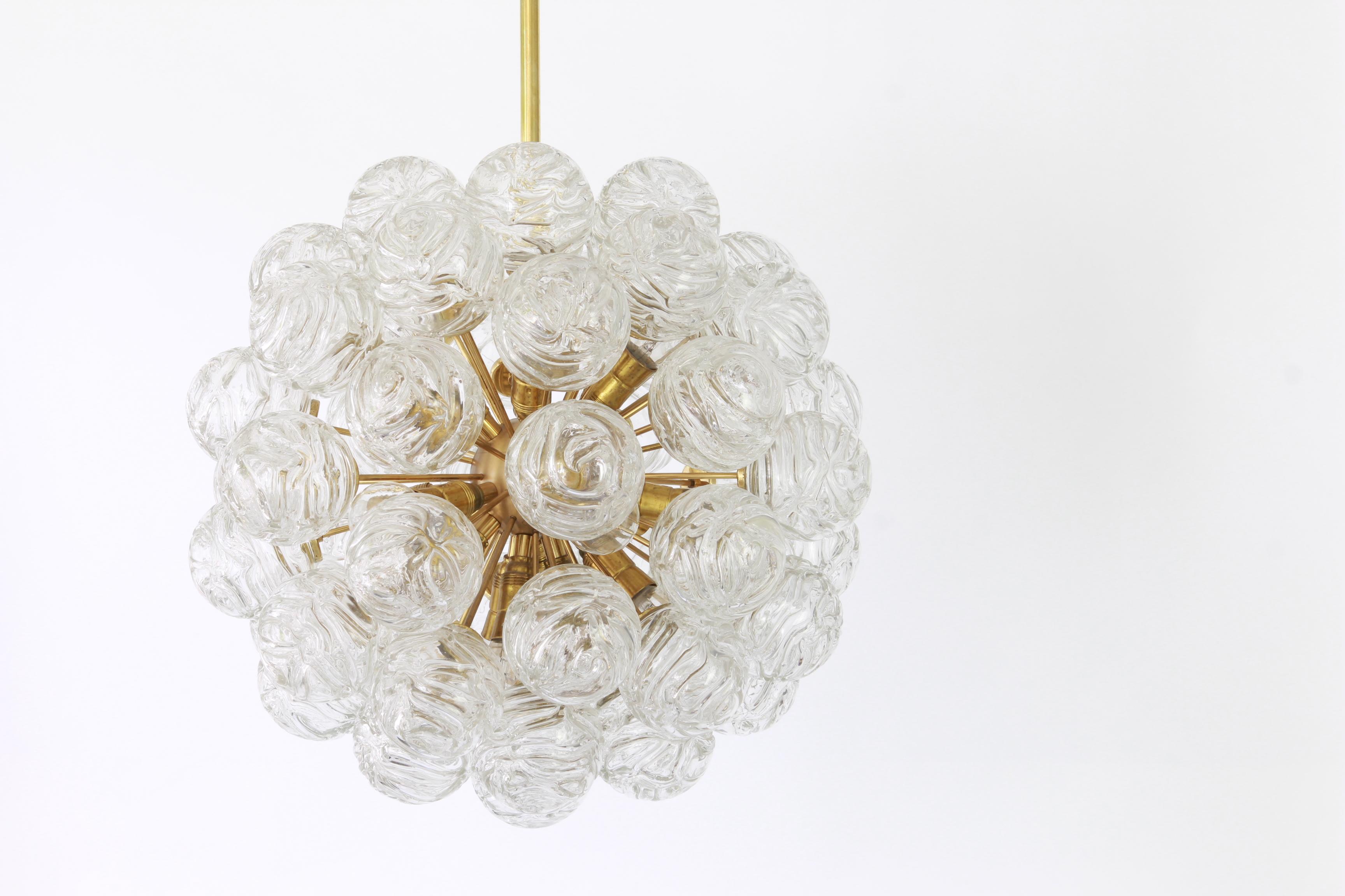 Mid-Century Modern Spectacular Sputnik Chandelier with Snow Glass Balls, Doria, Germany, 1970s For Sale