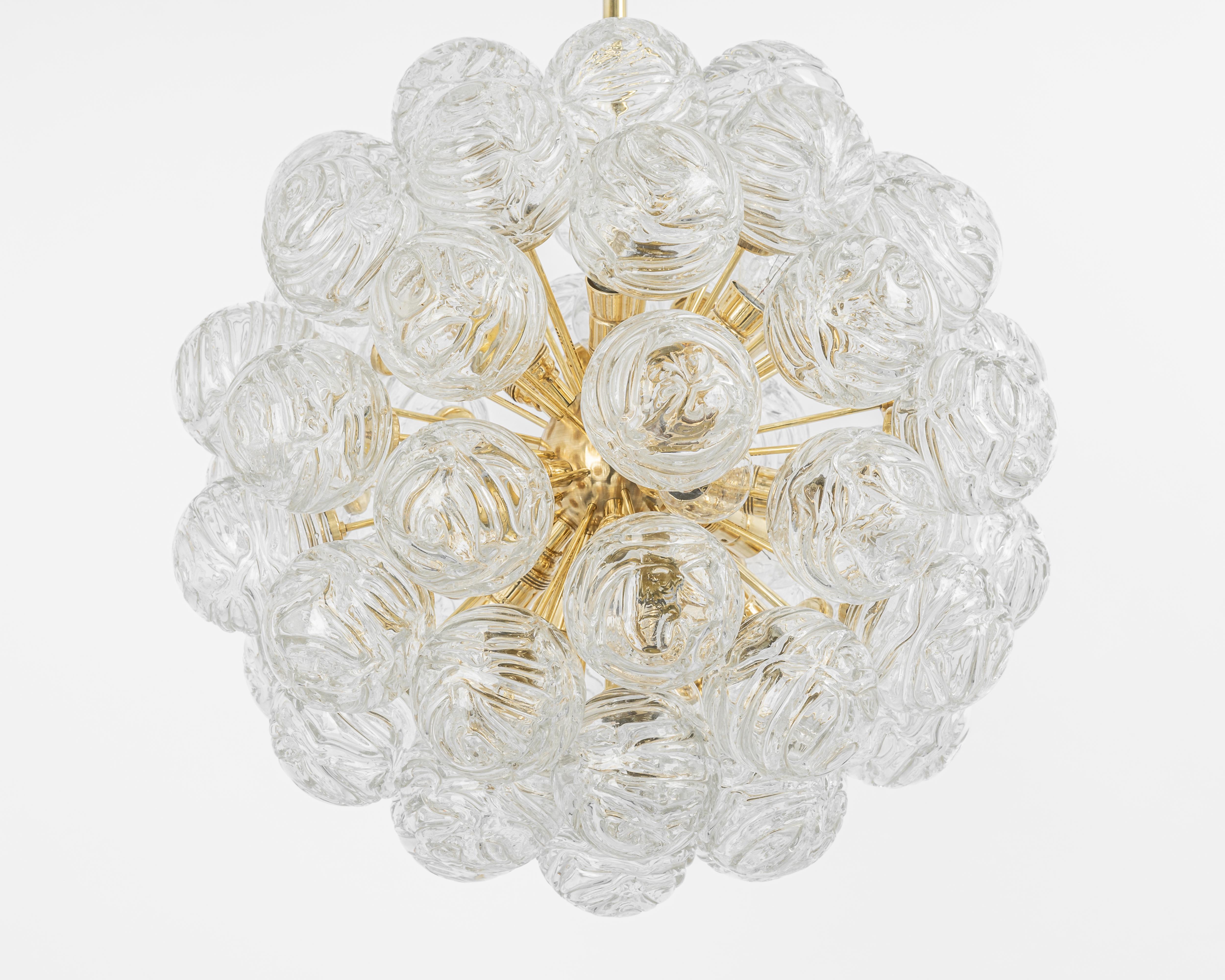 Mid-Century Modern Spectacular Sputnik Chandelier with Snow Glass Balls, Doria, Germany, 1970s For Sale