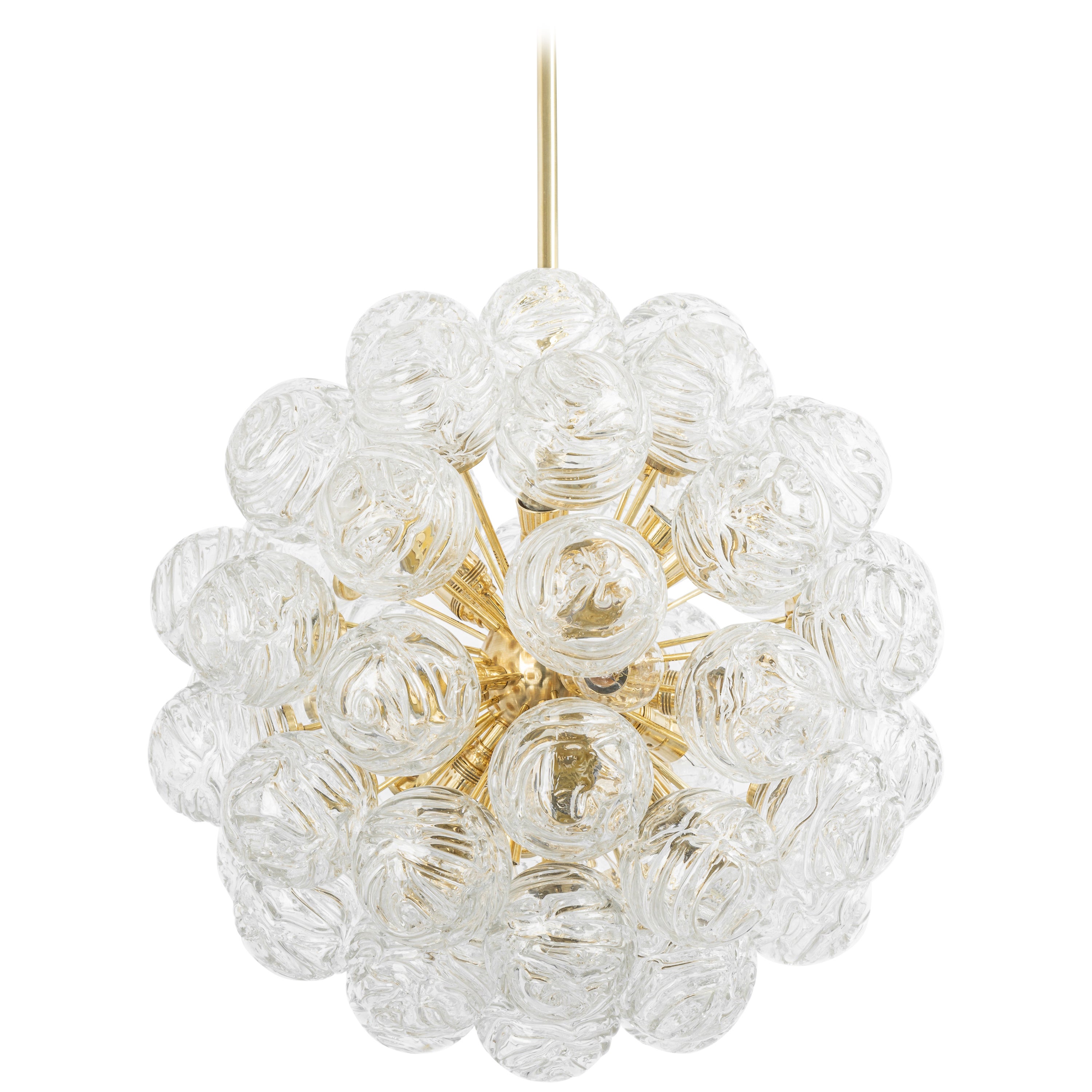 Spectaculaire lustre Spoutnik avec boules de verre de neige, Doria, Allemagne, 1970 en vente
