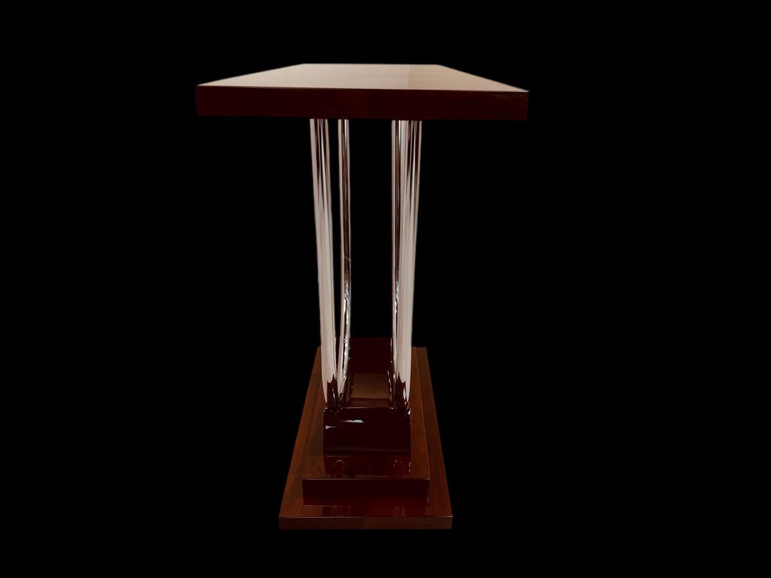 Spectacular Streamline Moderne Art Deco Chrome Console Table American C.1930 For Sale 3