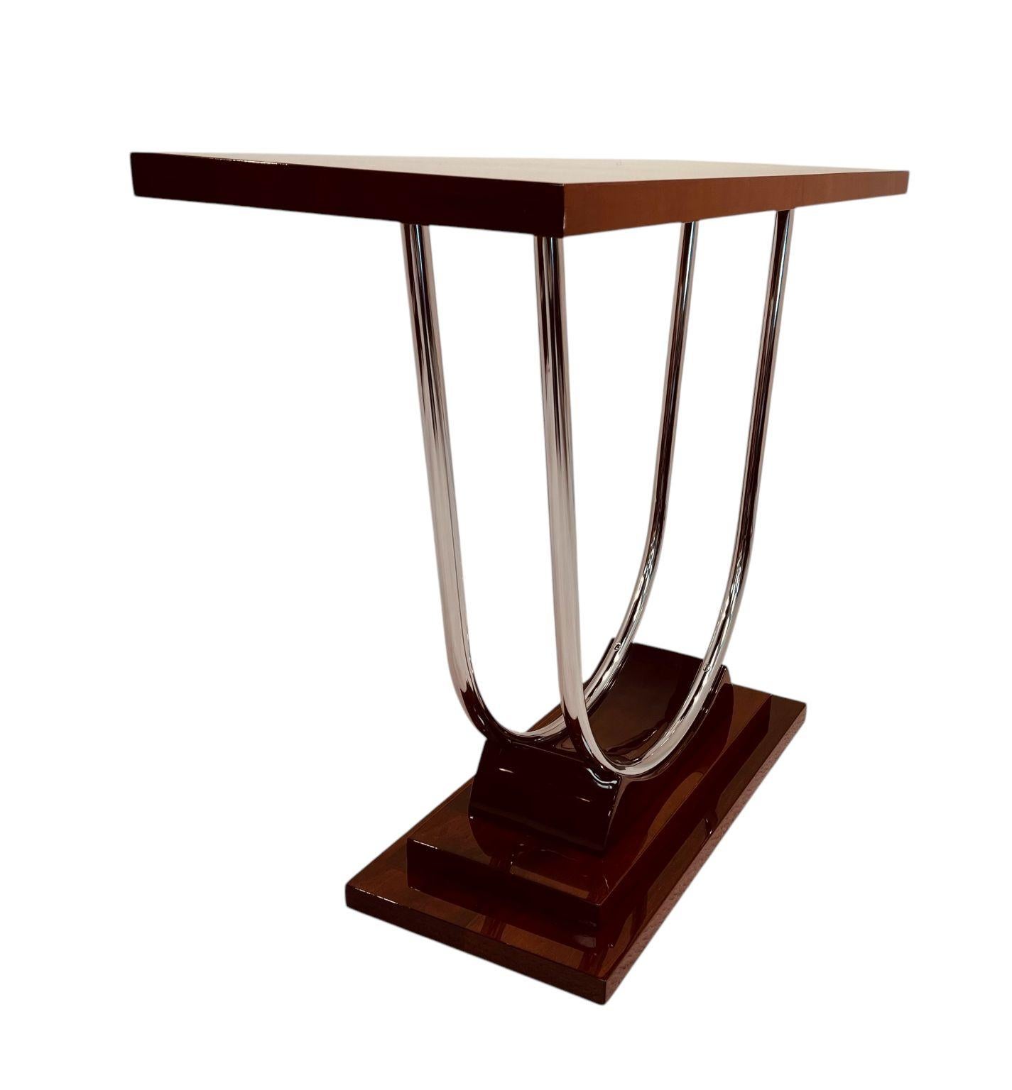 Spectacular Streamline Moderne Art Deco Chrome Console Table American C.1930 For Sale 1