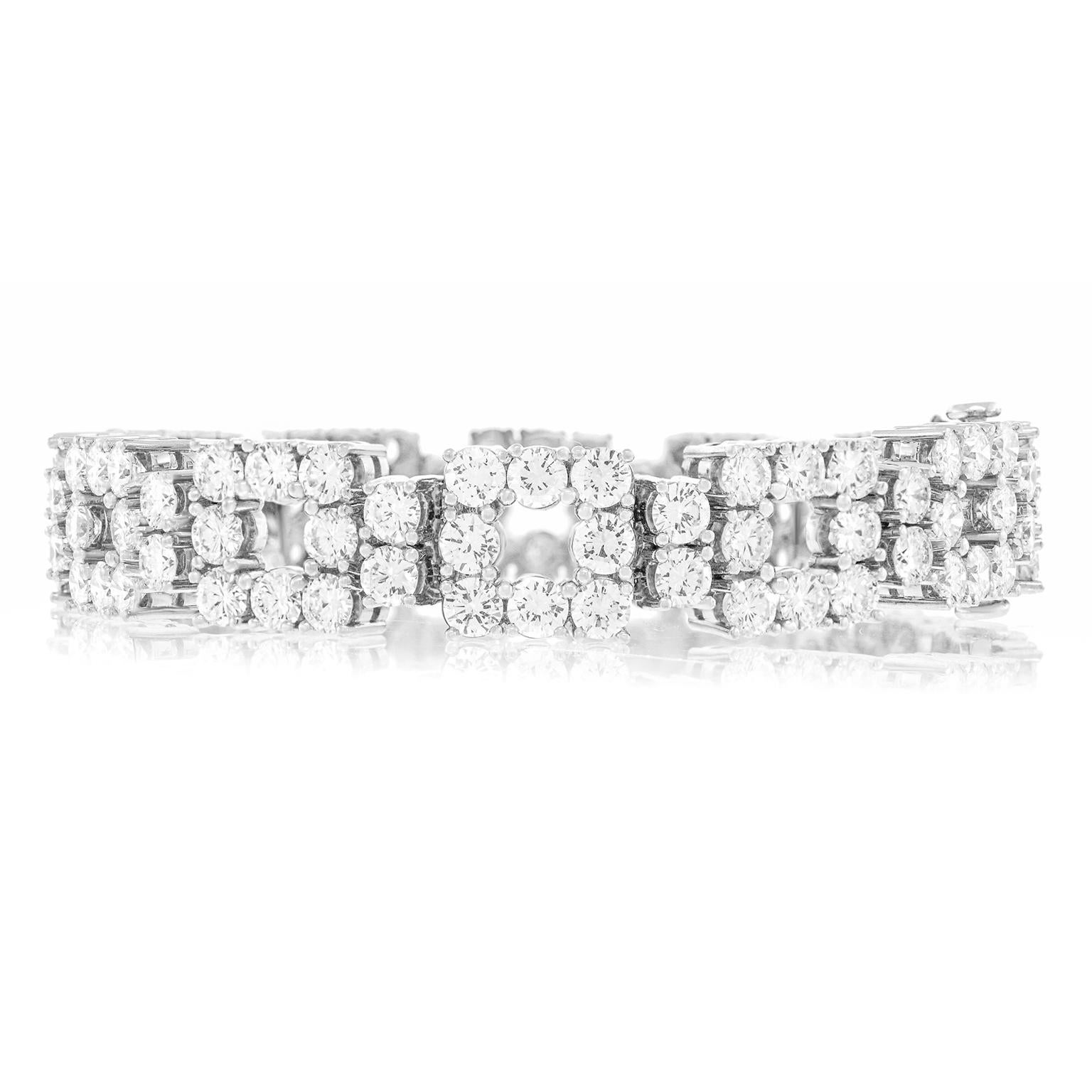 Brilliant Cut Spectacular Swiss Modern Diamond Bracelet by Paul Binder For Sale