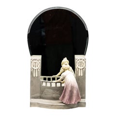 Spektakulärer Tischspiegel, Keramik, Goldscheider, 1915, Wien, Österreich
