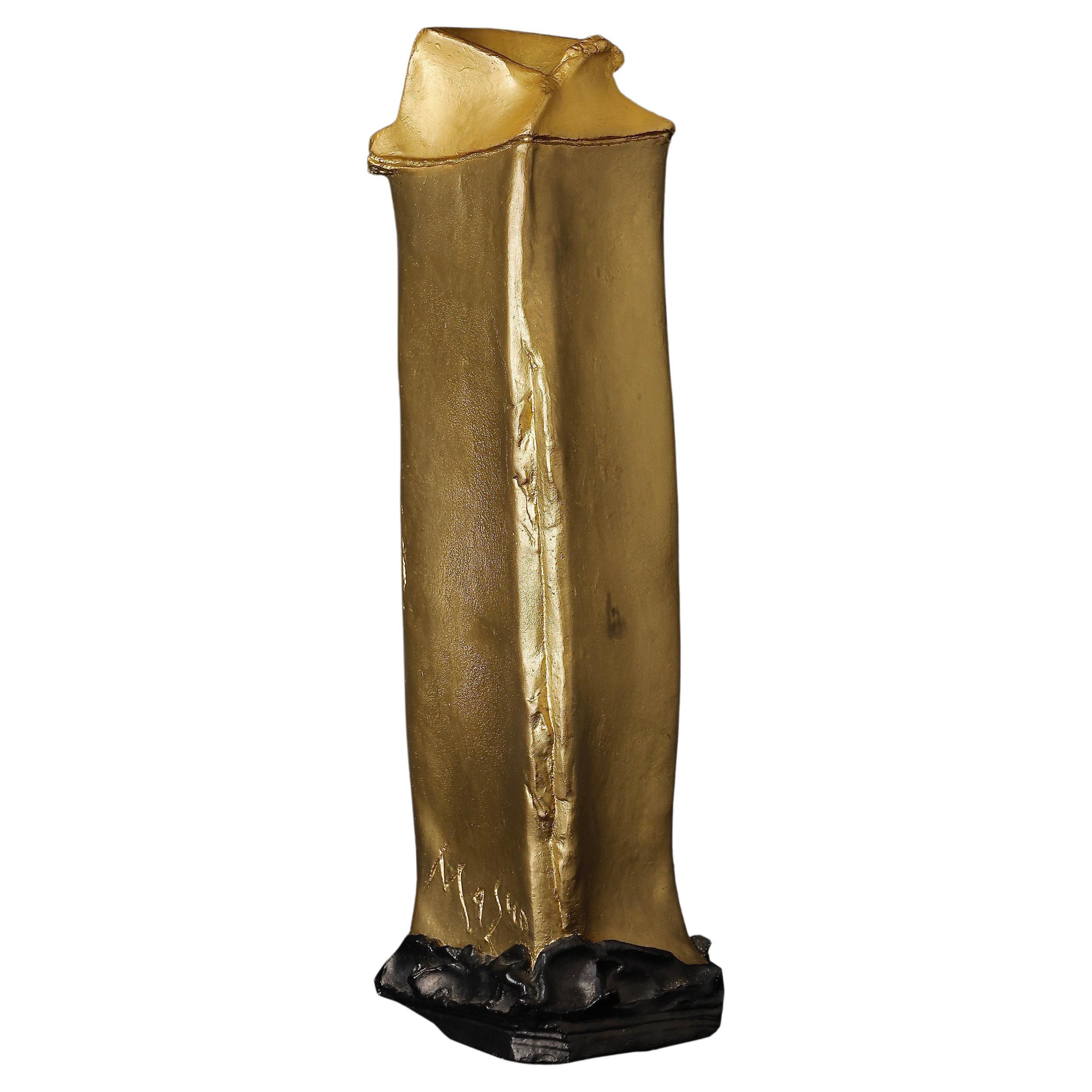 Spectacular Tall Bronze Vase by Ikeda Masuo One of the Top Metal Artists of 20 C For Sale