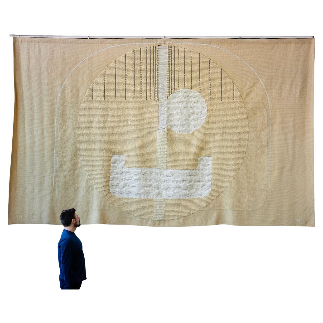 Spectacular tapestry by Michel Degand For Sale