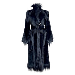 Spectacular Thierry Mugler Black Fur Maxi Coat