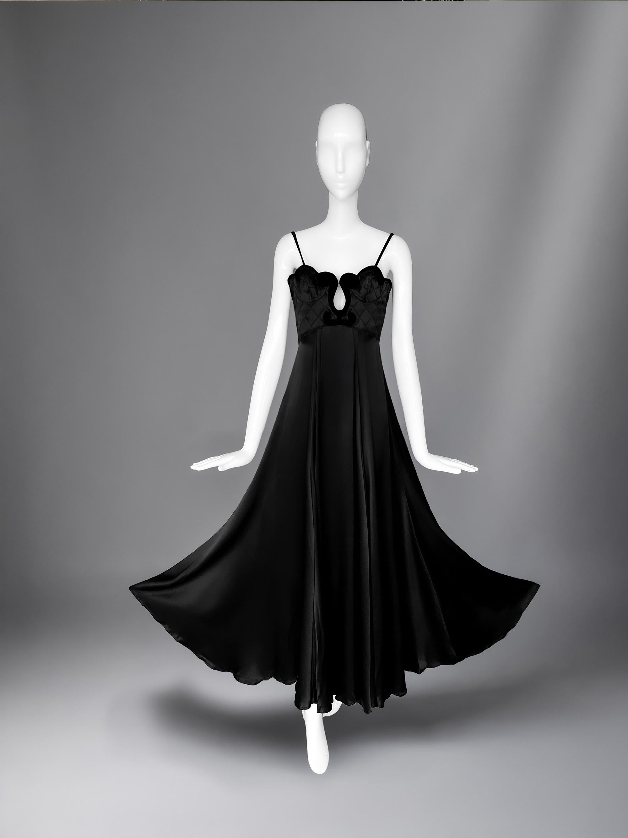 Spectaculaire robe du soir Thierry Mugler FW 1993 en soie Sirenes Bon état - En vente à Berlin, BE