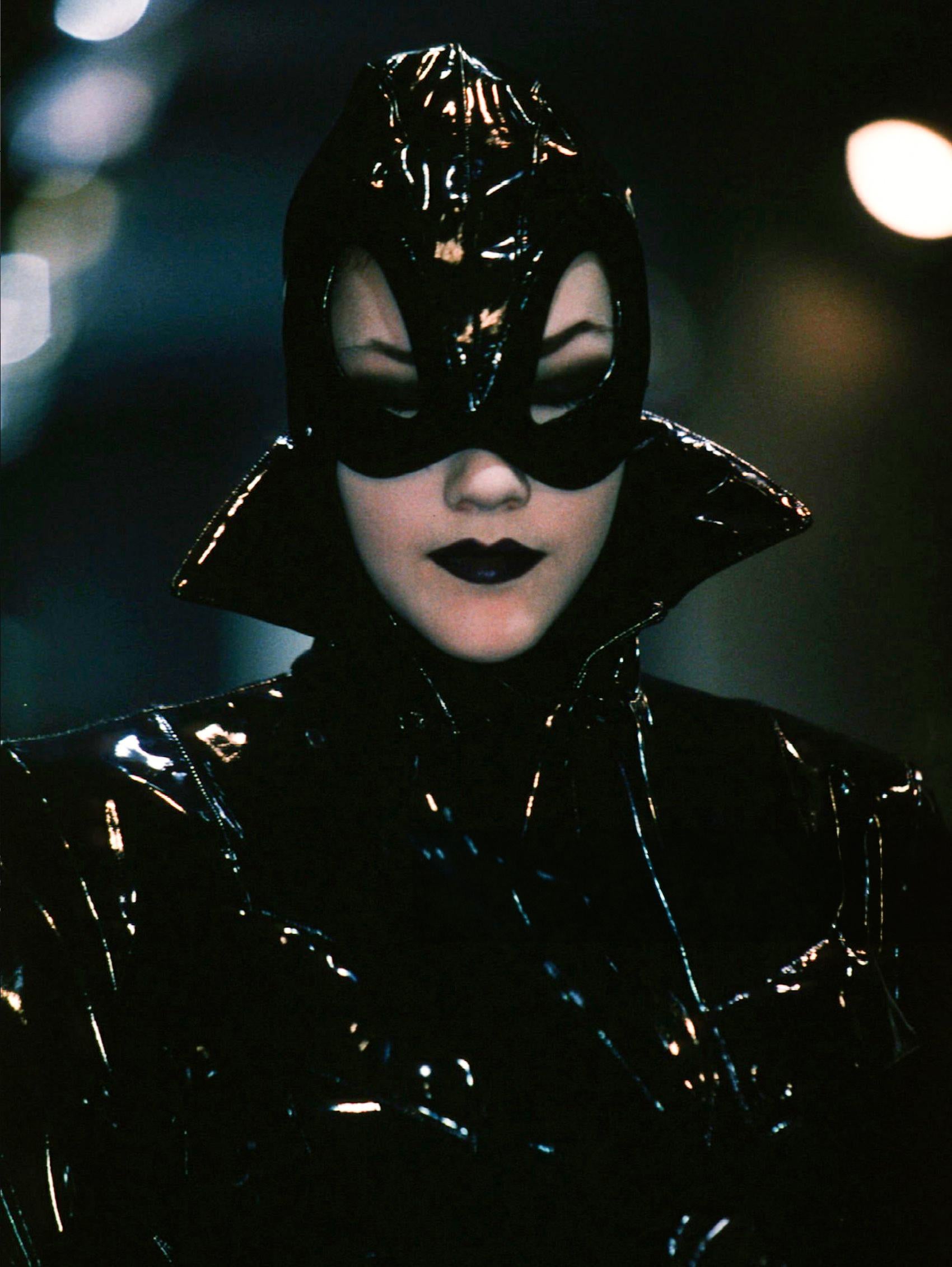 Spectacular Thierry Mugler FW 1996 Runway Black Bombshell Vinyl Coat For Sale 3