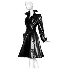 Spectacular Thierry Mugler FW 1996 Runway Black Bombshell Vinyl Coat