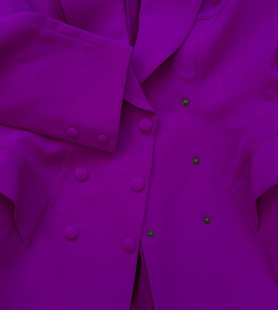 Spectacular Thierry Mugler Iconic Vibrant Blazer Jacket Dress Purple Violet 1