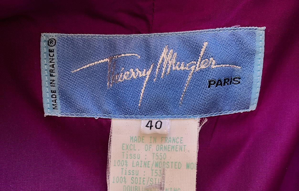 Spectacular Thierry Mugler Iconic Vibrant Blazer Jacket Dress Purple Violet  In Good Condition For Sale In Berlin, BE
