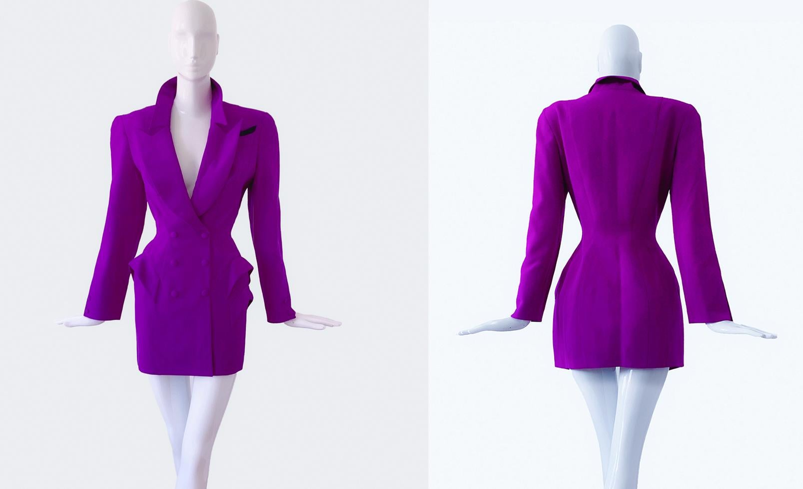 Spektakuläre Thierry Mugler Ikonisches lebhaftes Blazerkleid in Lila und Violett  im Angebot 3