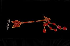 Spectacular Thierry Mugler Prototype Brooch Crystal Arrow Drop