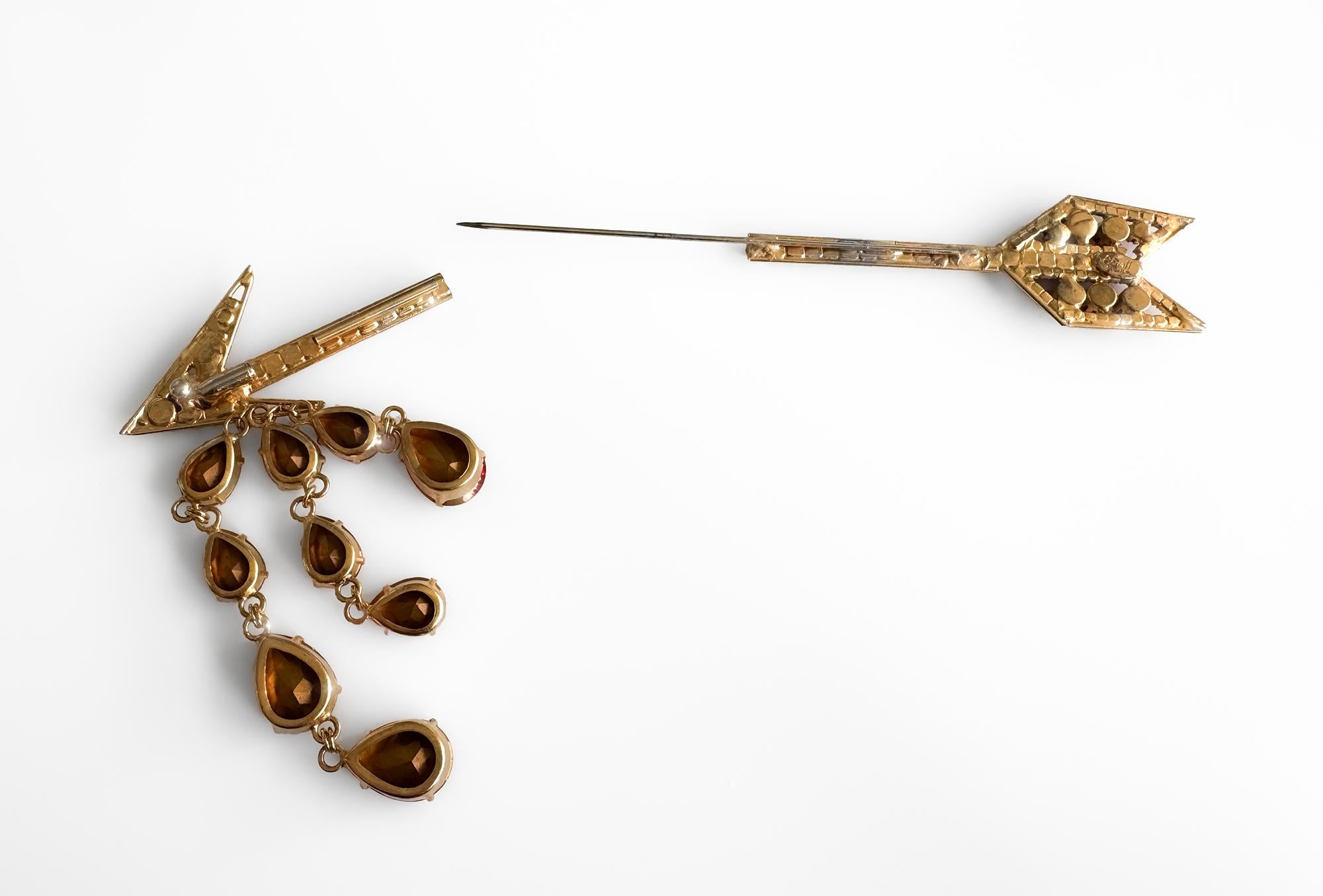 Spektakuläre Thierry Mugler Prototyp Brosche Crsytal Arrow Drop im Angebot 3