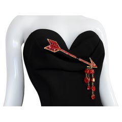 Espectacular Broche Prototipo Thierry Mugler Gota Flecha Crsytal