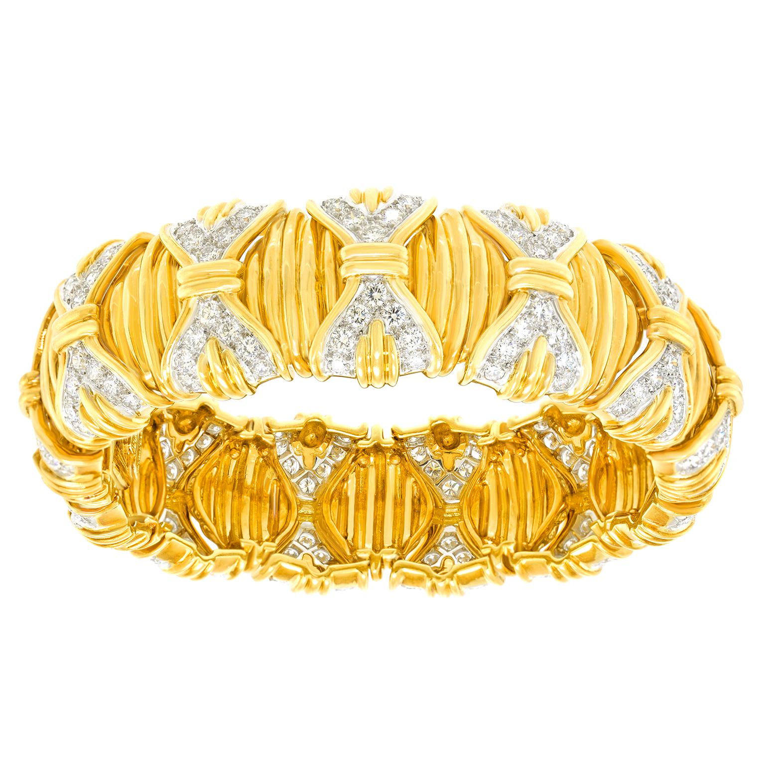 Brilliant Cut Spectacular Tiffany & Co. Sixties Diamond Bracelet For Sale