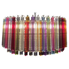 Spectacular Triedri Murano Glass Chandelier - 265 Multicolored and Clear Prism