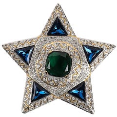 Spectacular Valentino 1980s Large Star Brooch