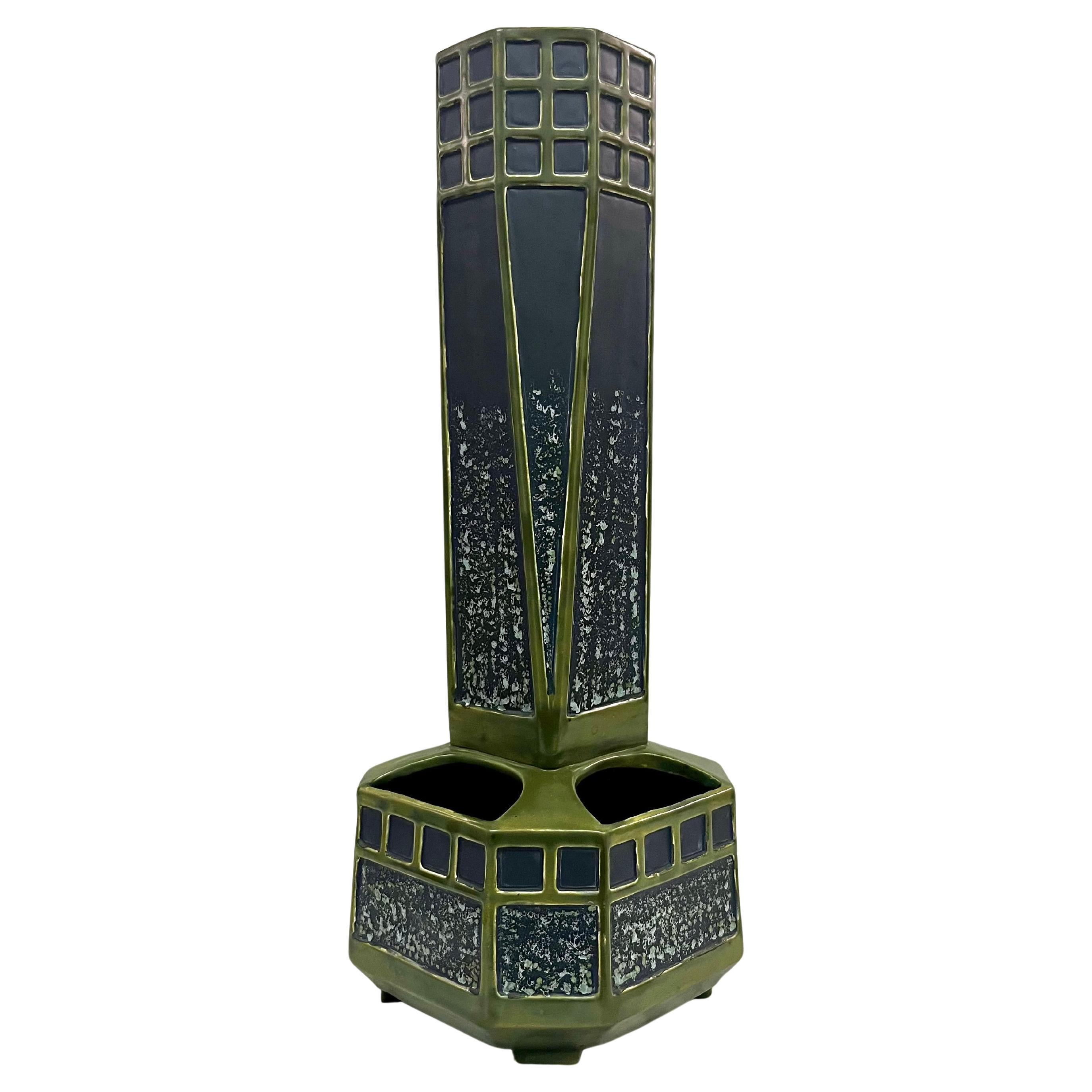 Vase spectaculaire, Sécession viennoise, céramique, Julius Dressler, 1900-05, Autriche en vente