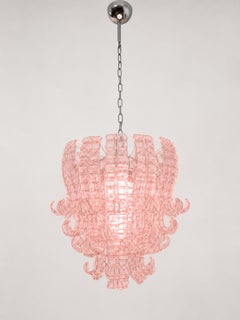 Spectacular Venetian Pink Glass Chandelier. Murano