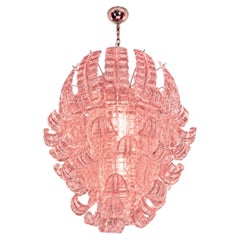 Spectacular Venetian Pink Glass Chandelier. Murano