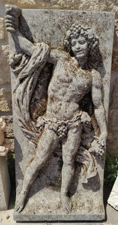 Spectacular Vicenza stone bas-relief depicting Bacchus 19th Century