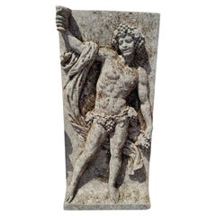 Spectacular Vicenza stone bas-relief depicting Bacchus 19th Century