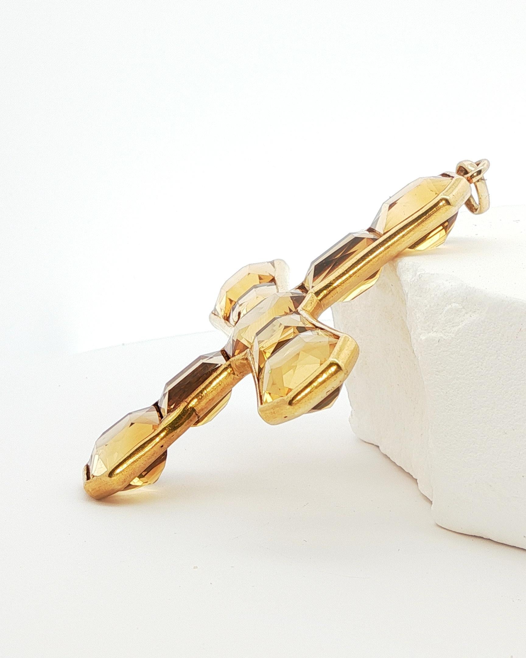 Début de l'époque victorienne Spectacular Victorian Citrine Cross en vente