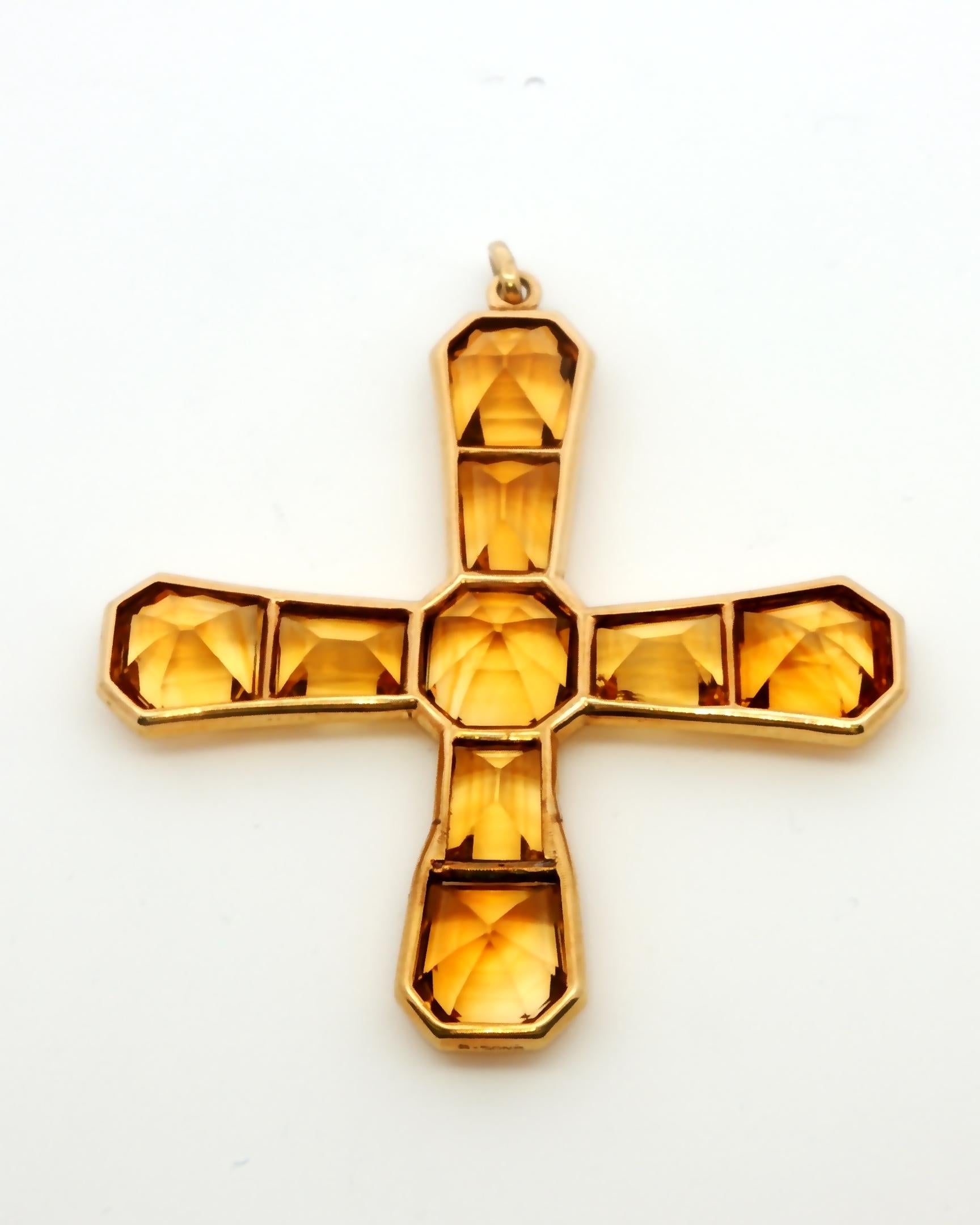 Spectacular Victorian Citrine Cross en vente 1