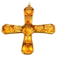 Spectacular Victorian Citrine Cross