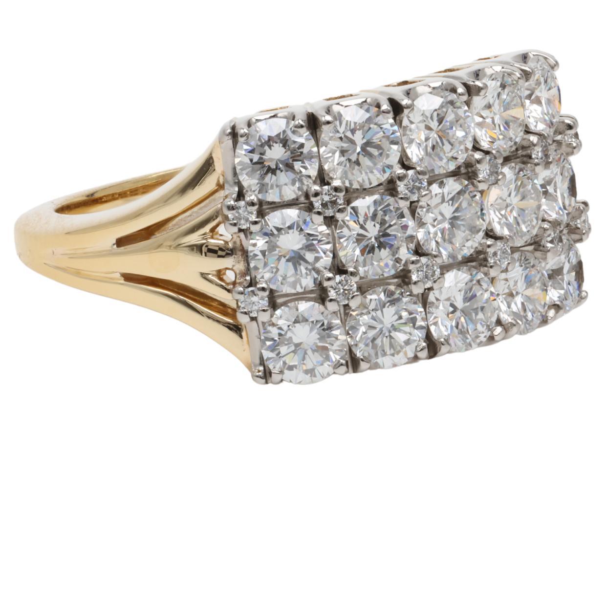 Spectacular Vintage Cocktail Ring 1.75ctw Platinum and 18K Gold For Sale 1