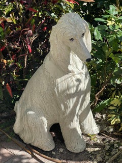 Spectacular Vintage Dog Sculpture Concrete