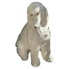 Spectacular Vintage Dog Sculpture Concrete
