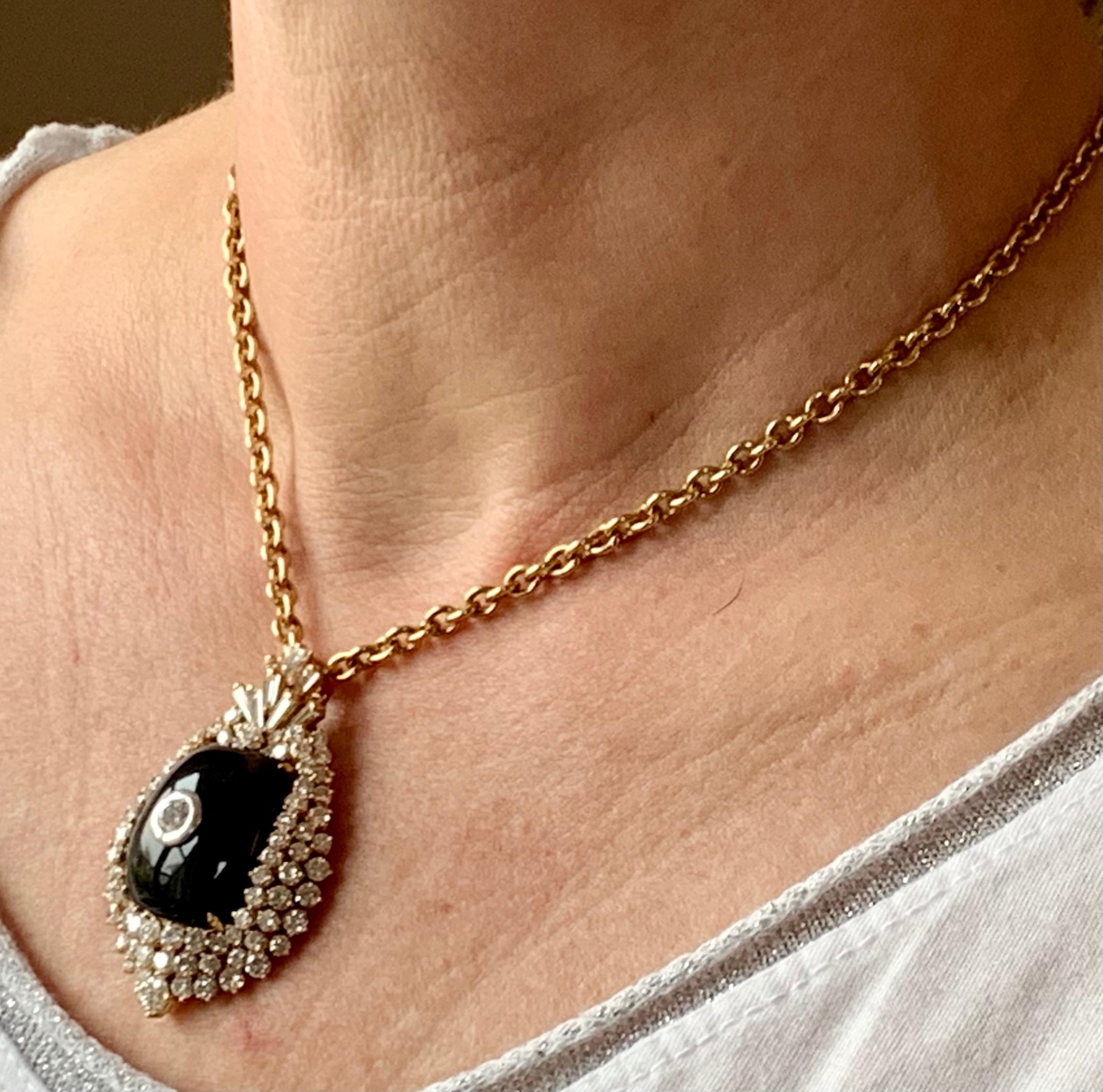 onyx and diamond necklace