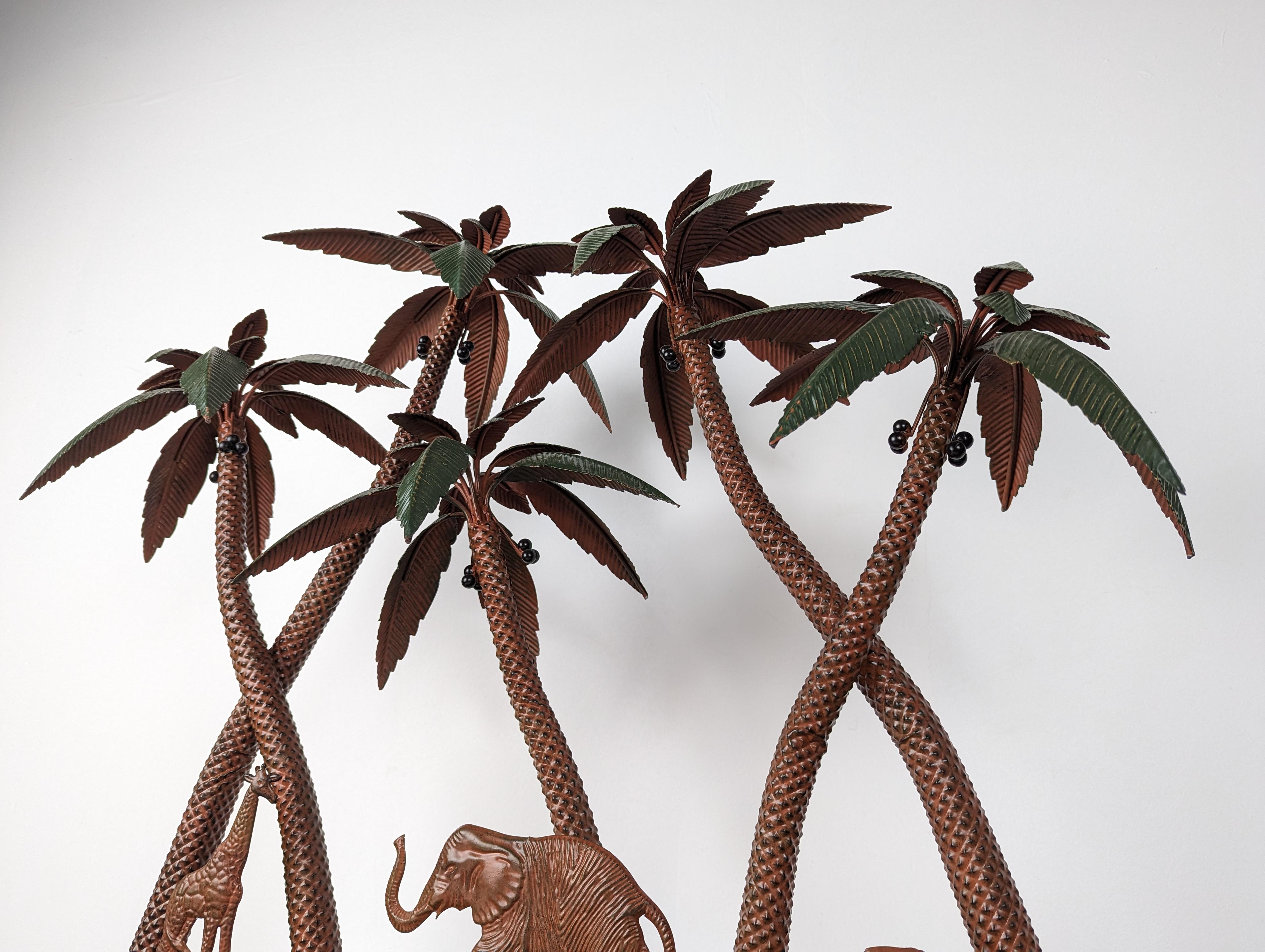 XX secolo Scultura vintage di Vienna, palme, giraffa ed elefanti in vendita
