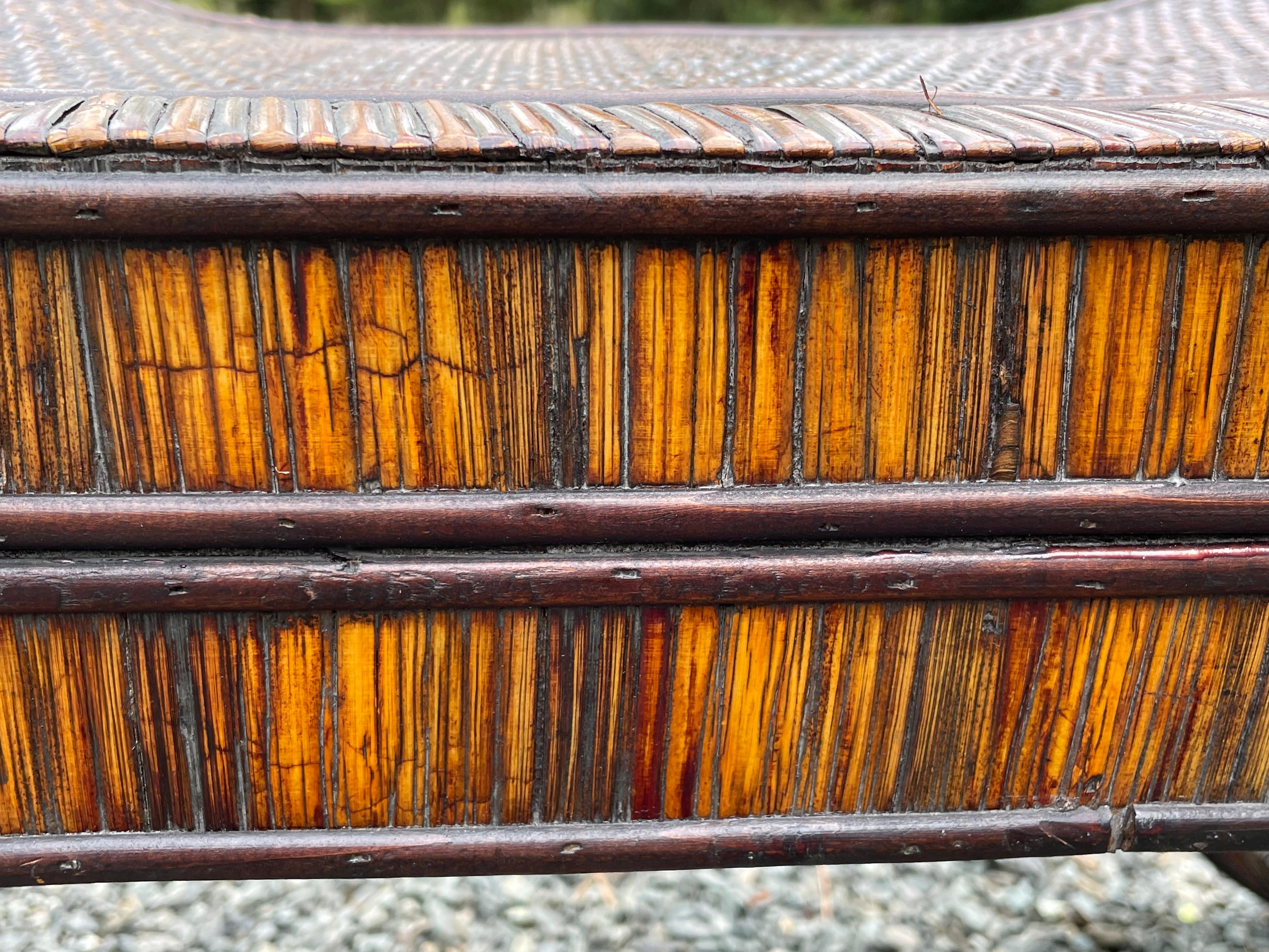 vintage bamboo bench