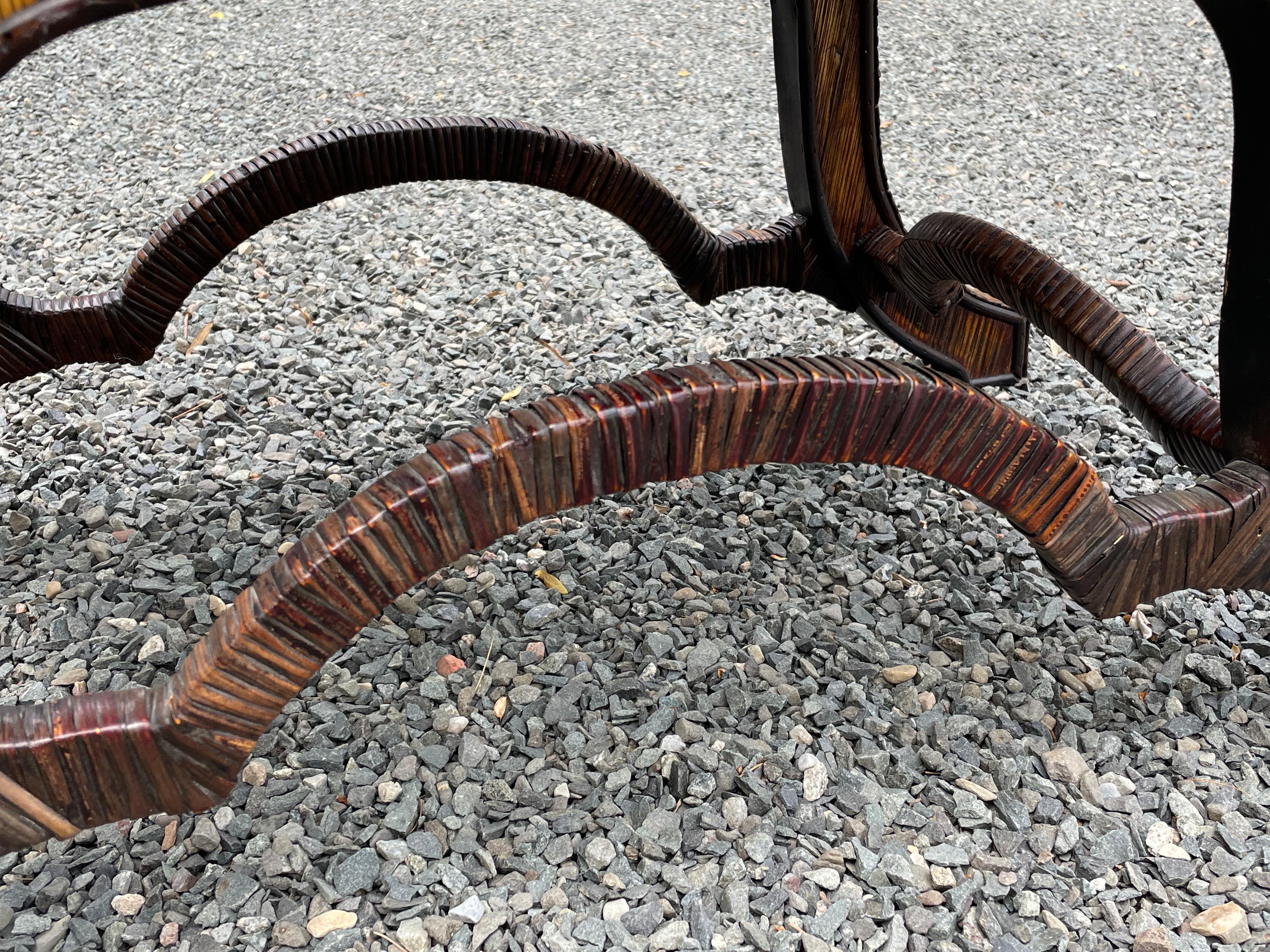 Spectacular Vintage Split Bamboo Bench In Good Condition In Hopewell, NJ