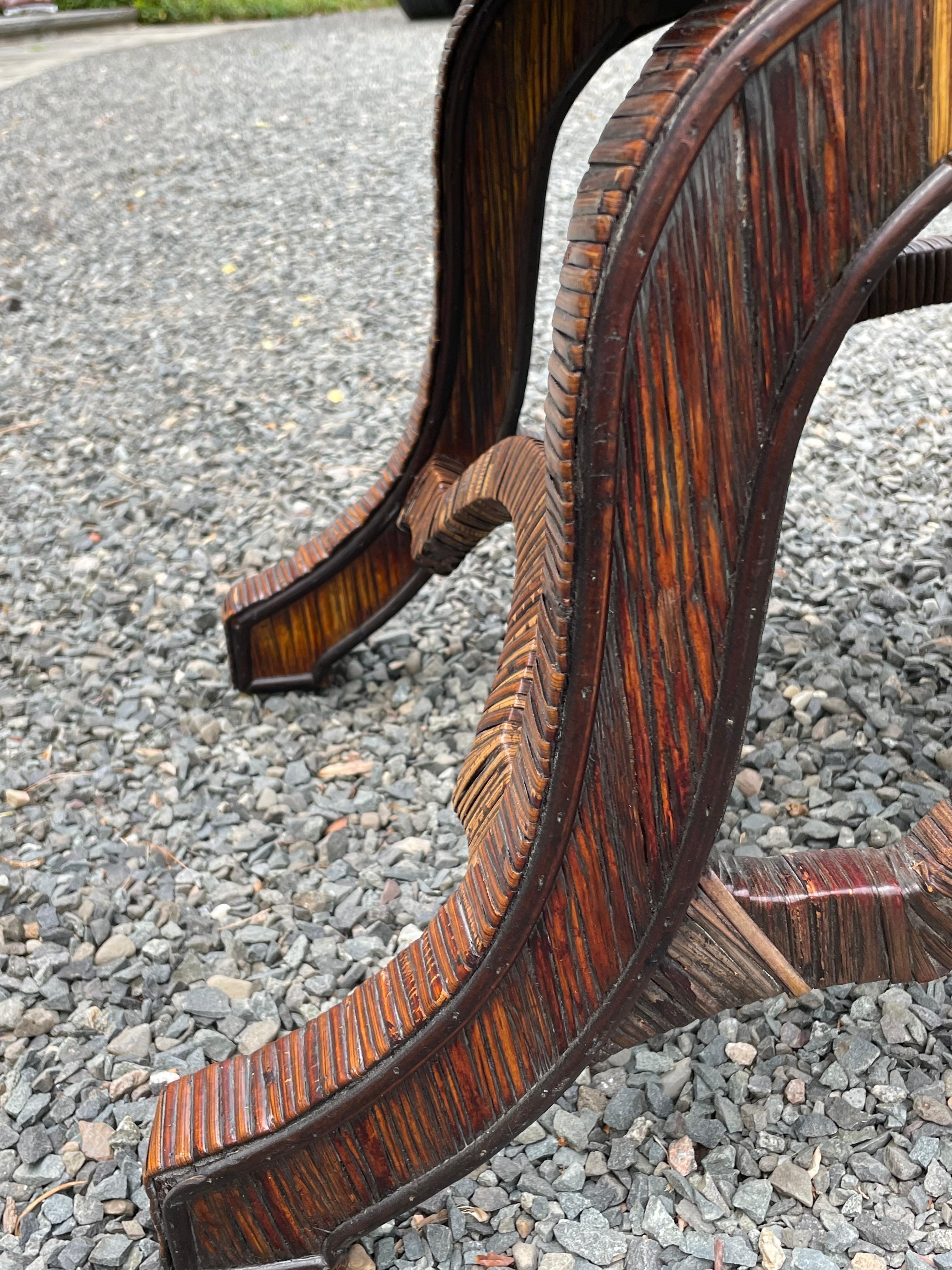 Spectacular Vintage Split Bamboo Bench 2