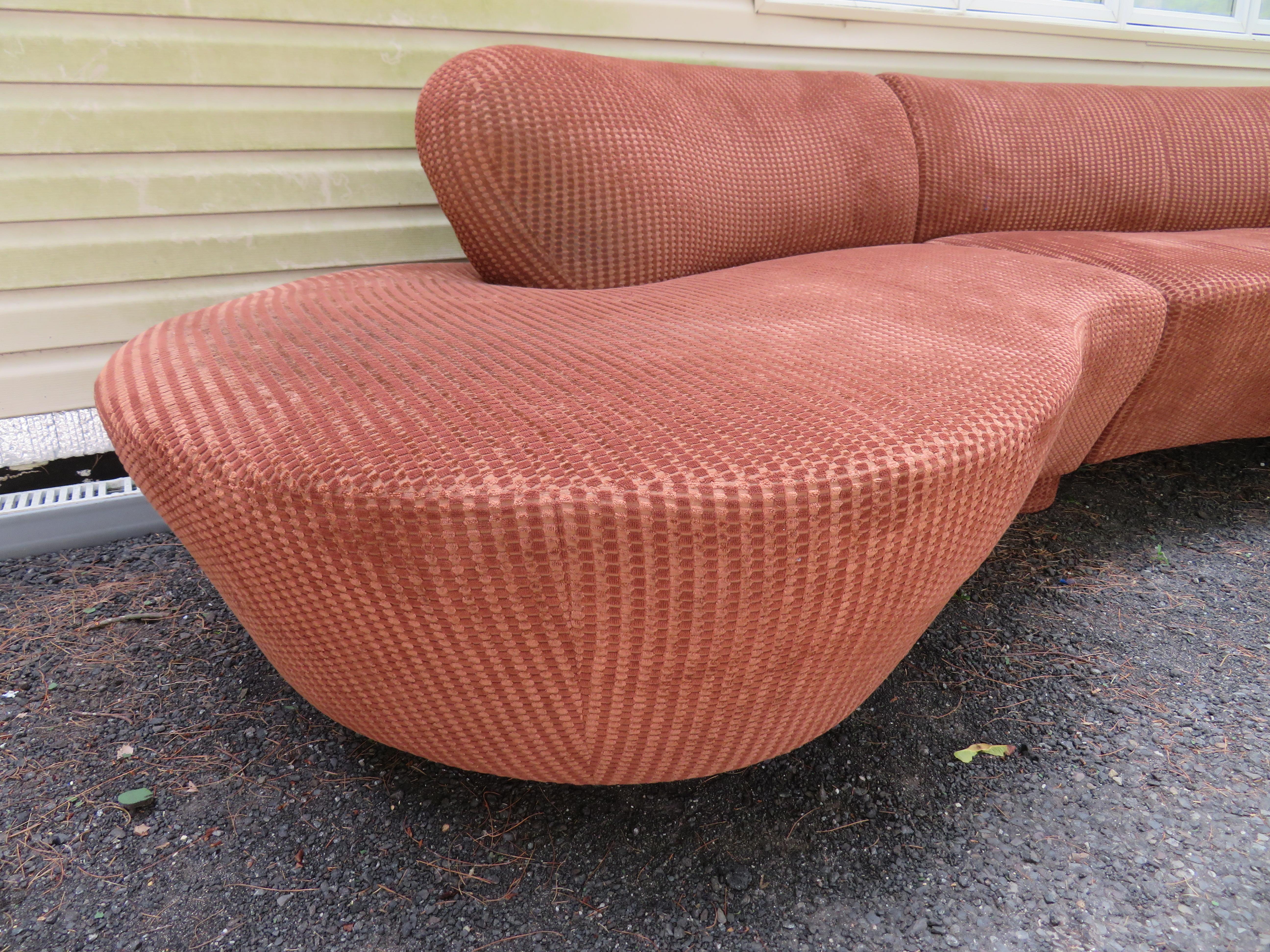 Spektakuläre Vladimir Kagan geschwungenes 3-teiliges Wolken-Sofa, Sectional Directional im Zustand „Gut“ im Angebot in Pemberton, NJ